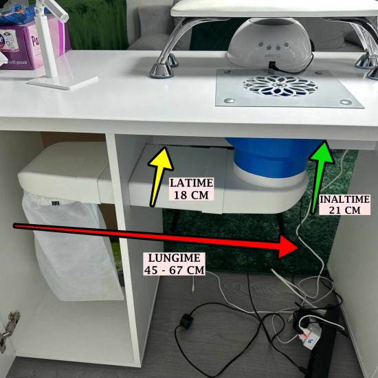 Aspirator manichiura încorporabil puternic cu filtrare sac si tubulatura PVC