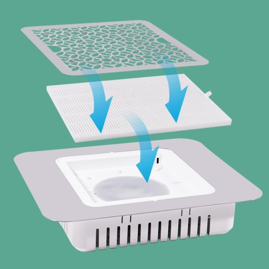 Aspirator încorporabil filtru pentru particule fine grila inox